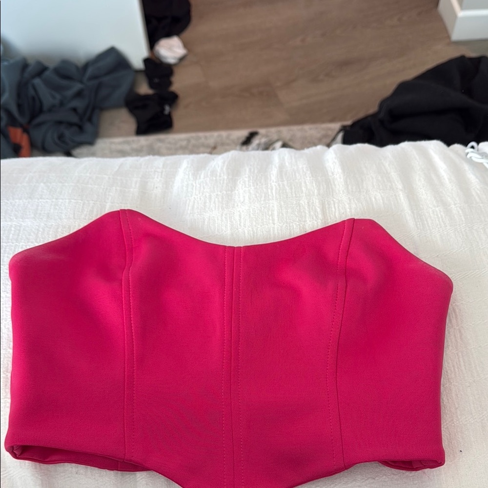 Vibrant Pink Strapless Top